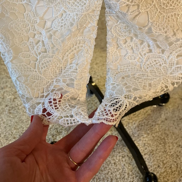 ❤️ NWT Elegant Lace Ivory Cream Dress 6 - Picture 6 of 7